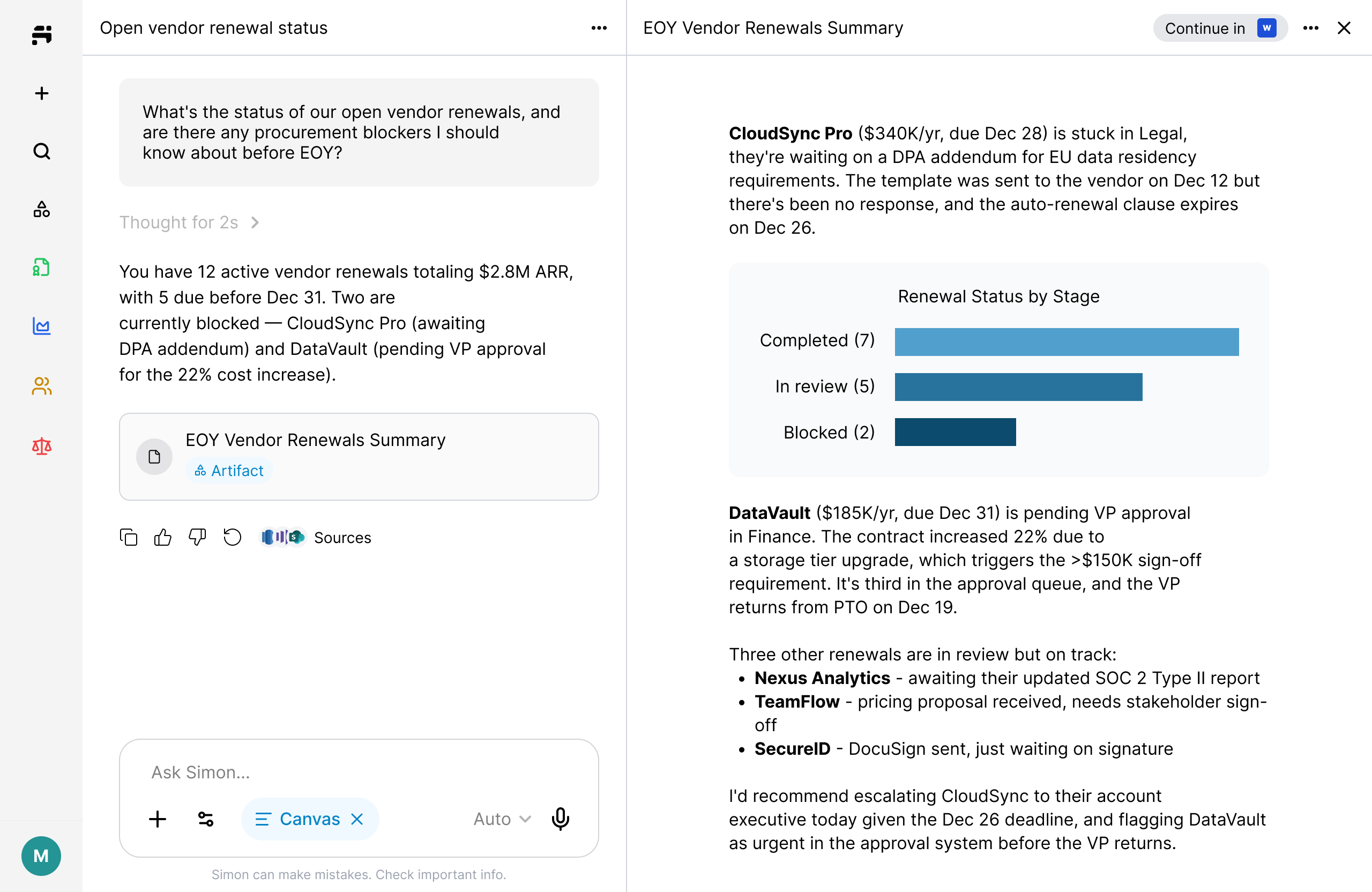 Simon Interface for Operations